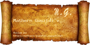 Mathern Gusztáv névjegykártya